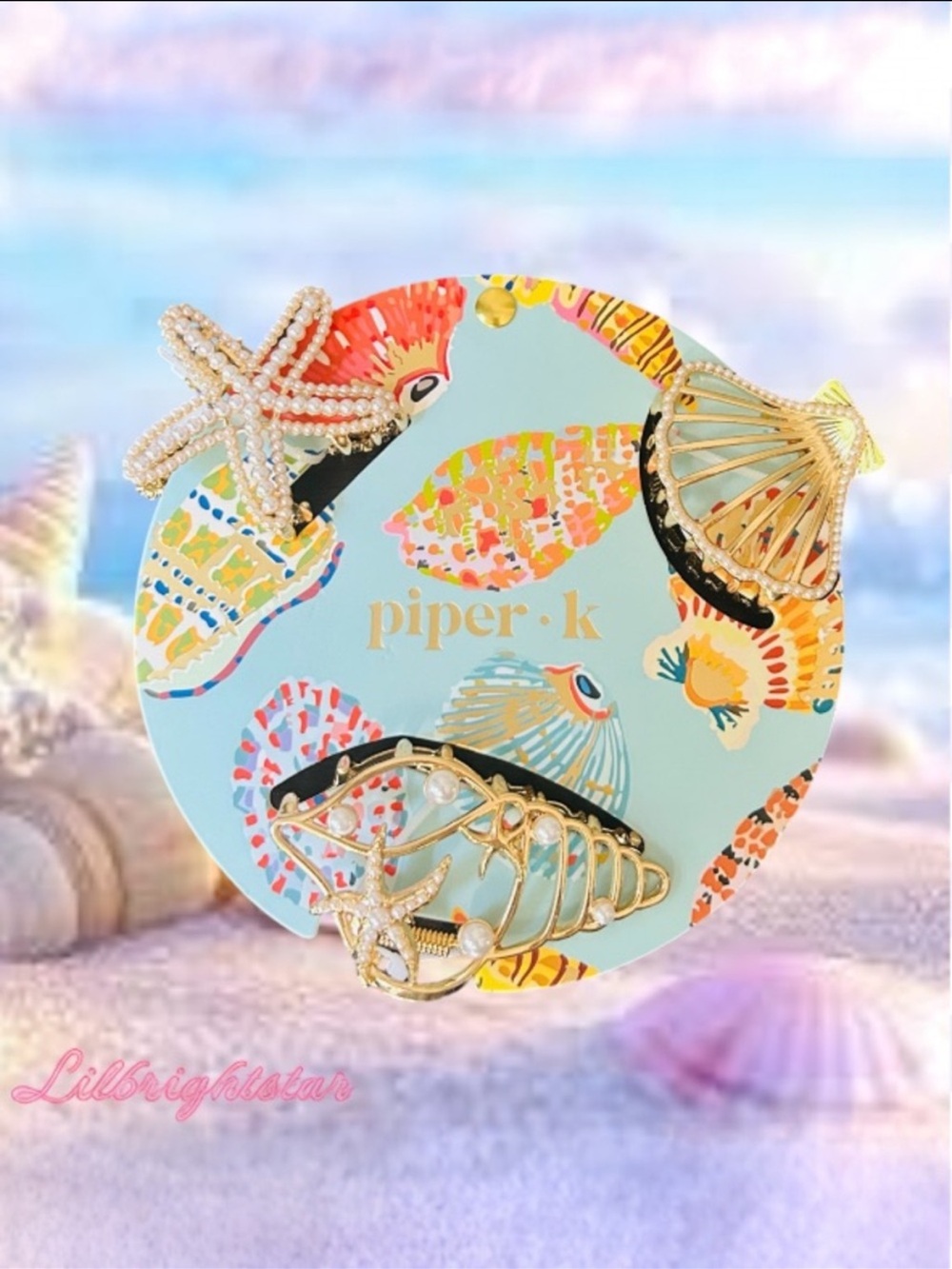 π Seashell Treasures Hair Clips Set Piper K NWT - Picture 12 of 12